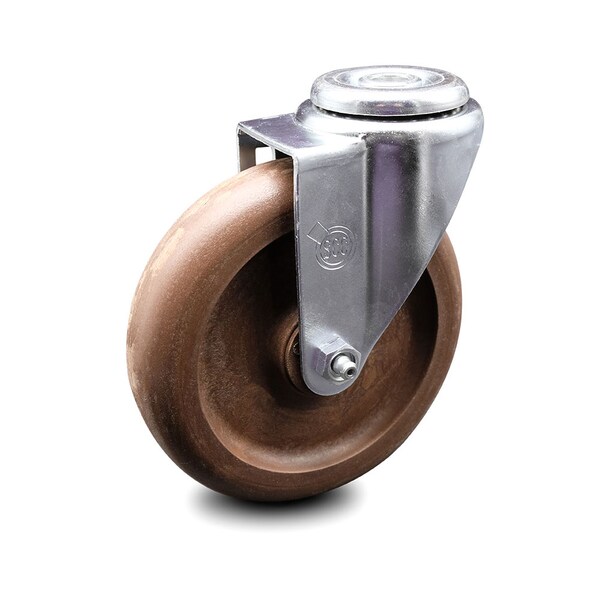 5 Inch High Temp Glass Filled Nylon Wheel Swivel Bolt Hole Caster